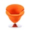 Manhattan Comfort Tulip Swivel Accent Chair in Orange and Polished Chrome (Set of 2) 2-AC029-OR - alternate 6